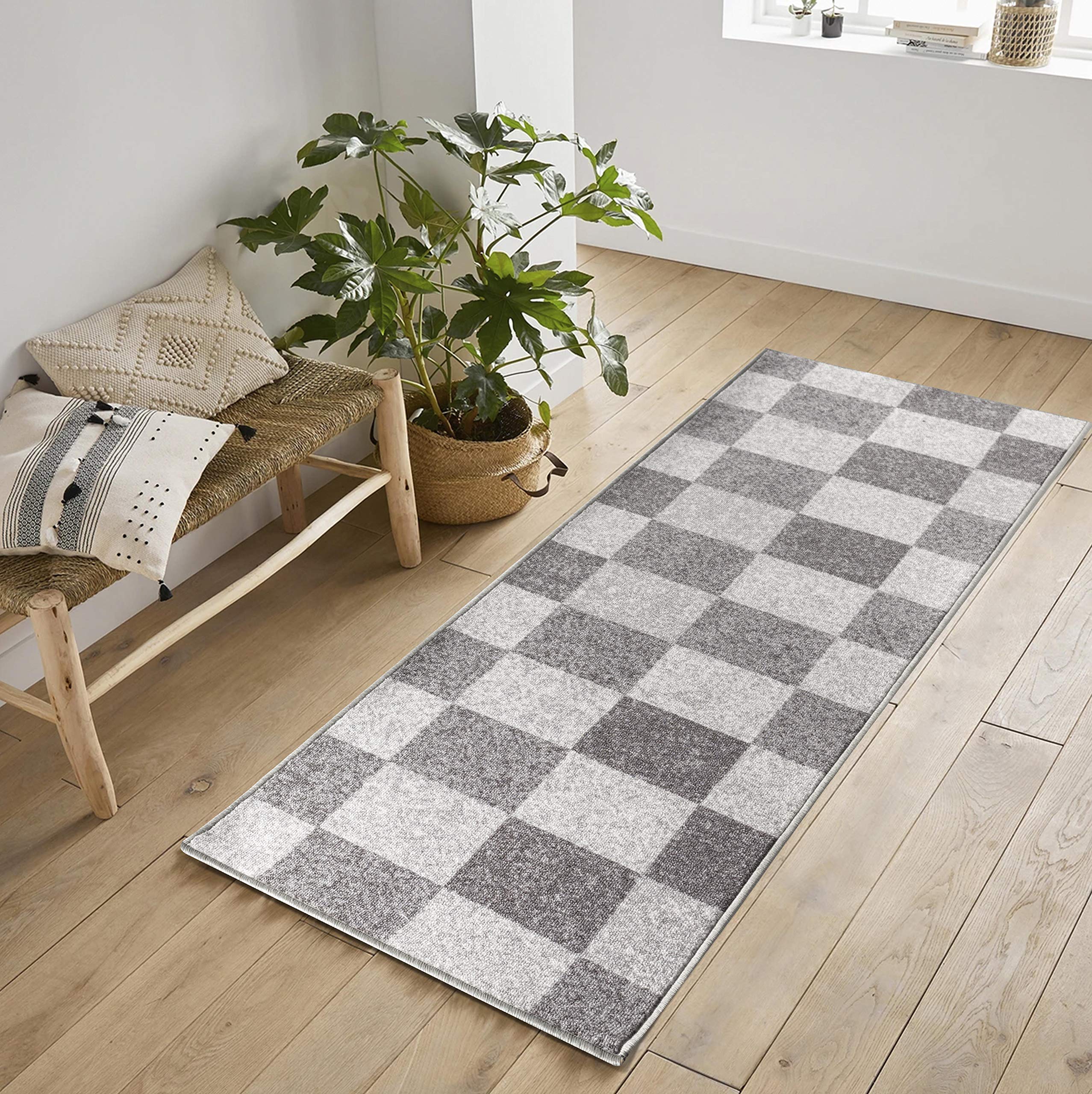 Washable Door Mat Kitchen Mats Non Slip Geometrical Design Hall Runner- Indoor Door Mat - Hallway-Passage Corridor Doormats - Floor Mat