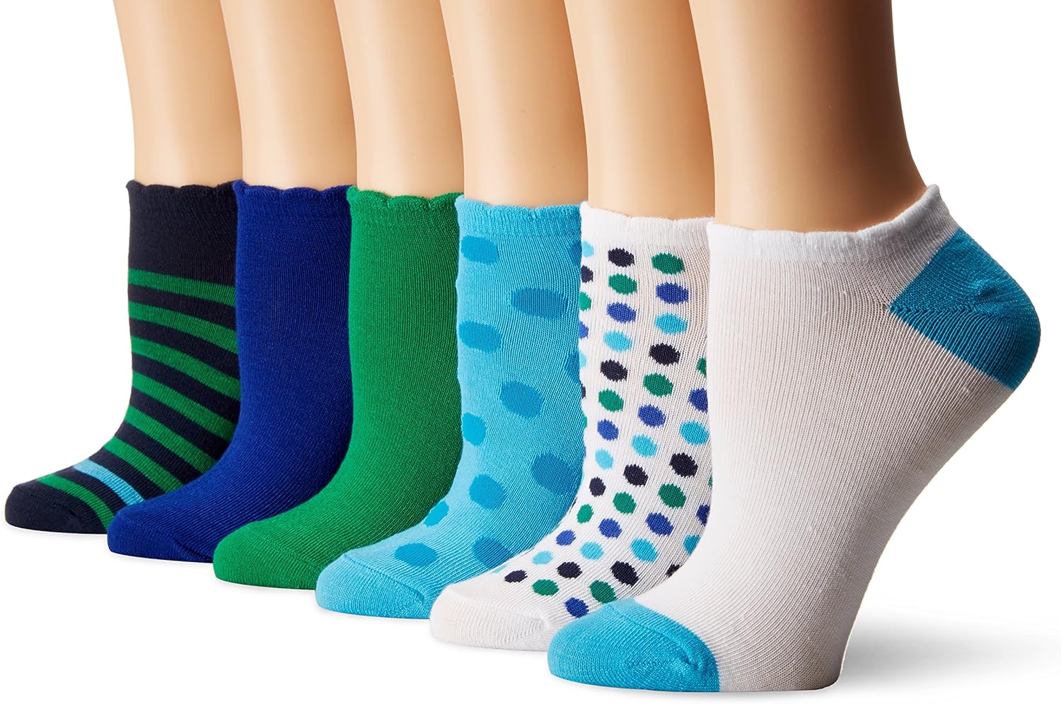 No nonsense Women's Color Expressions No Show Liner Socks 6 Pair Pack