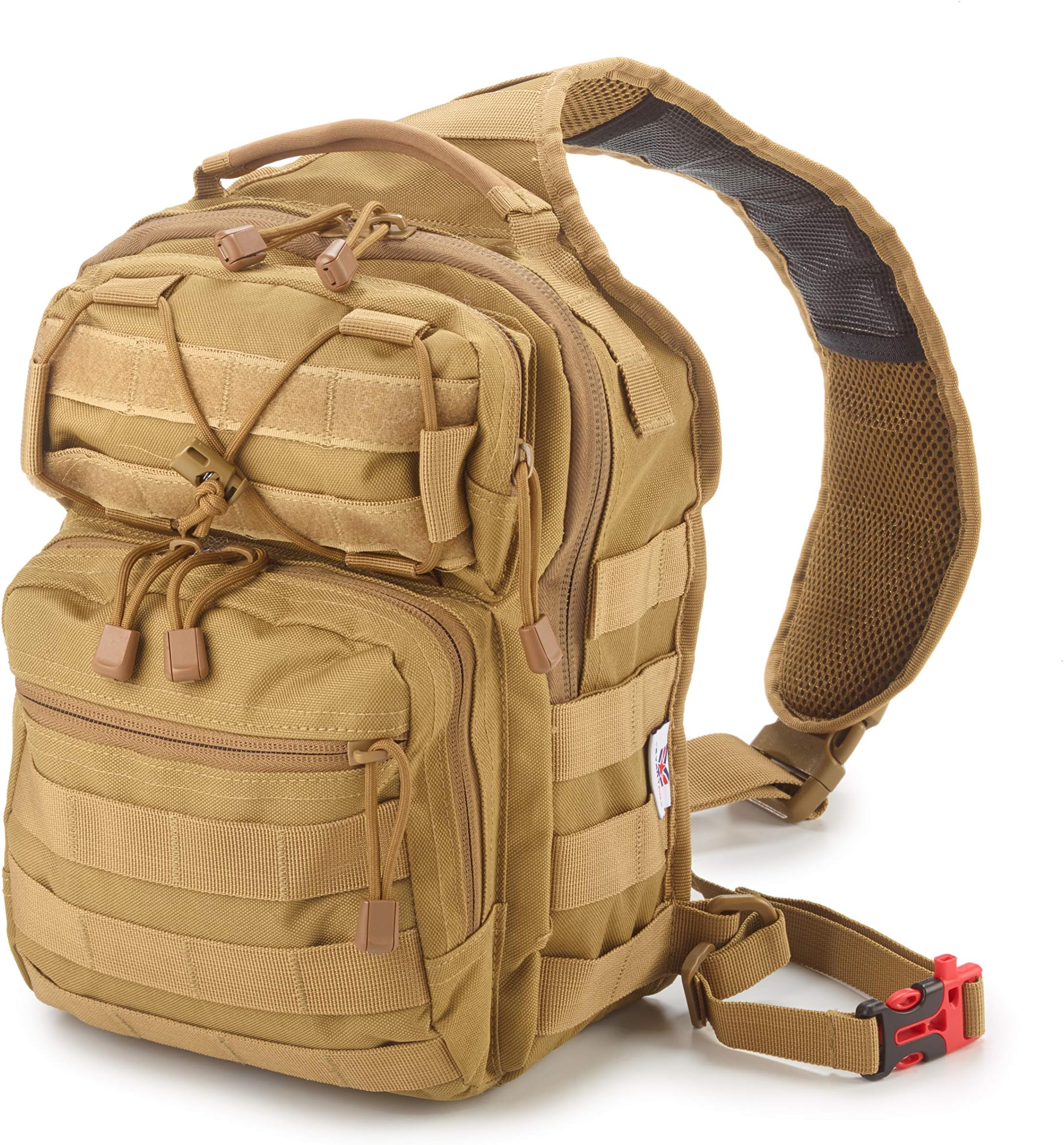 Small Tactical Shoulder Sling Pack w/Molle EDC (Tan)