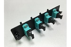 RiteAV LGX Footprint Fiber Optic Cable MPO Adapter Patch Panel 4 Ports Loaded w/4 MPO Adapters OM3 10Gig Black