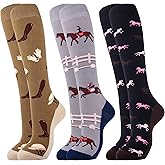 Belloxis Knee High Socks for Women & Teen Girls, Cute Fun Pattern Long Socks for Daily Wear, Holiday Birthday Gift Ideas