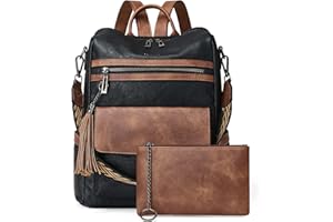 Shrrie Backpack Purse for Women Fashion Purse Backpack Satchel Travel Leather Backpack Shoulder Bag with Wristlet