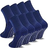 Airpal 2/4 Pairs Kids Youth Grip Soccer Socks Cushioned Non Slip Athletic Sports Socks for Boys Girls Football Basketball