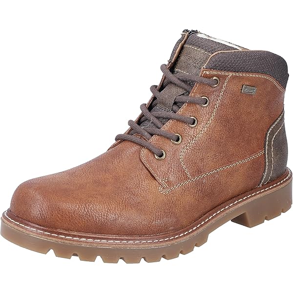 Rieker Botas De Invierno Para Hombre Con Cordones Marrón De Cuero TEX 30020