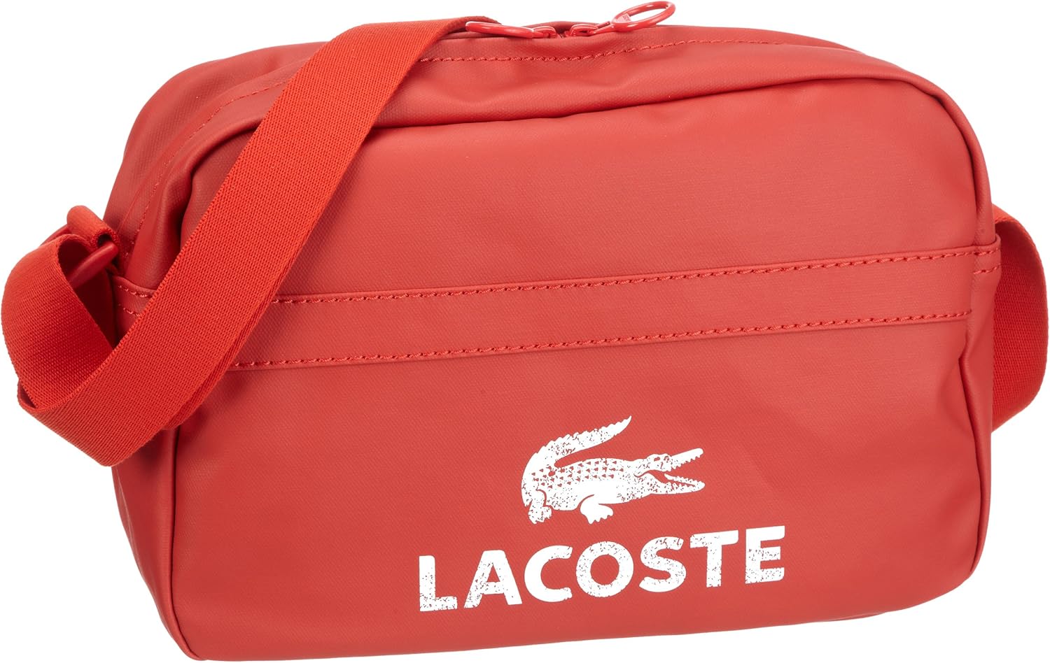 Lacoste Mens Airline Bag Shoulder Bag Red Rot (CLAY) Size 33x32x11 cm