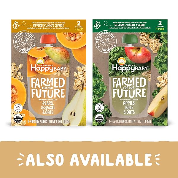 HAPPY BABY ORGANICS NUTTY BLENDS ORGANIC APPLES WITH 1 TSP WALNUT BUTTER 3 OZ POUCH (PACK OF 8)