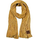 C.C Women's Ultra Soft Chenille Ribbed Thick Warm Knit Shawl Wrap Scarf