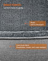 Feandrea XXL Linen Look Dog Bed with Raised Edges 120 x 90 cm Grey view 4