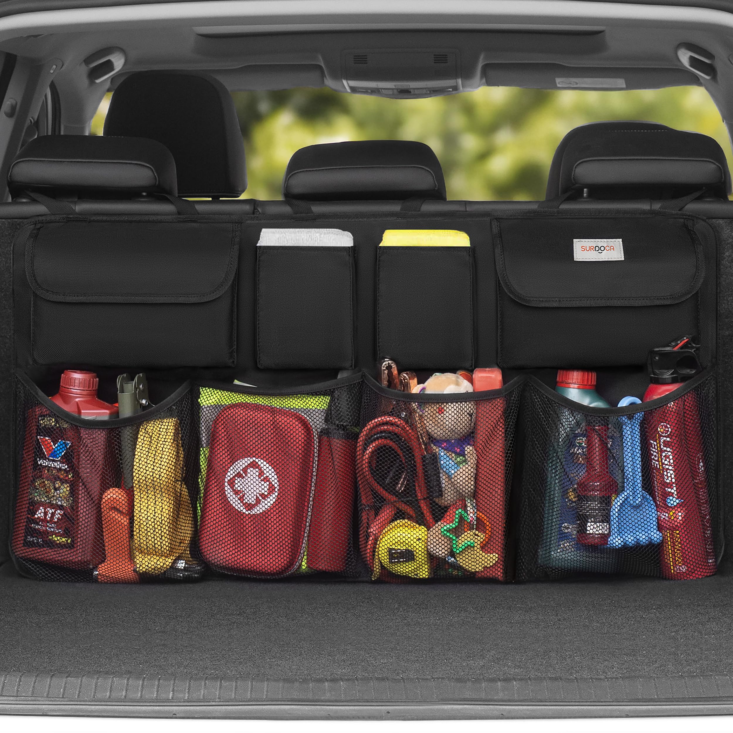 Photo 1 of SURDOCA Hanging Trunk Organizer for SUV, [UPGRADED 7 Times] Car Organizers and Storage, Car Accessories Interior, Space Saving Expert