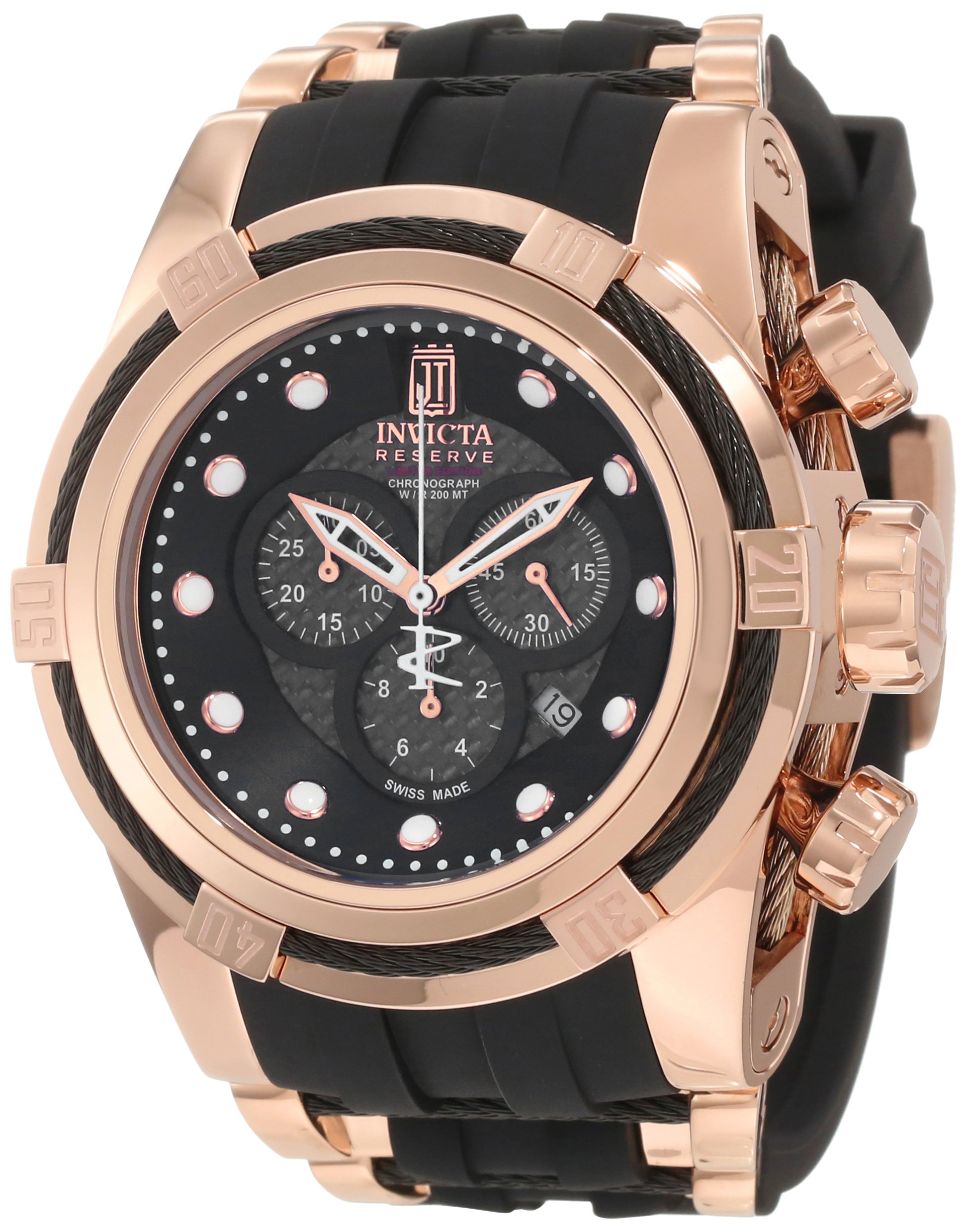 Jason Taylor Invicta Collection 12956 BOLT Zeus Chronograph Grey Carbon Fiber Dial Black Polyurethan