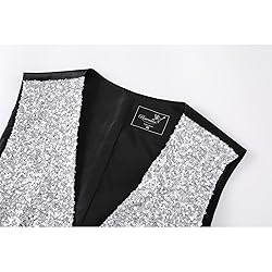Pixiemain Mens Sequin Vest Christmas Party Formal