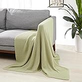 Amazon Basics Chunky Cable Knit Throw Blanket for Couch, Sofa, Bed, Lightweight Soft Cozy, Sage Green, 50"x 60"