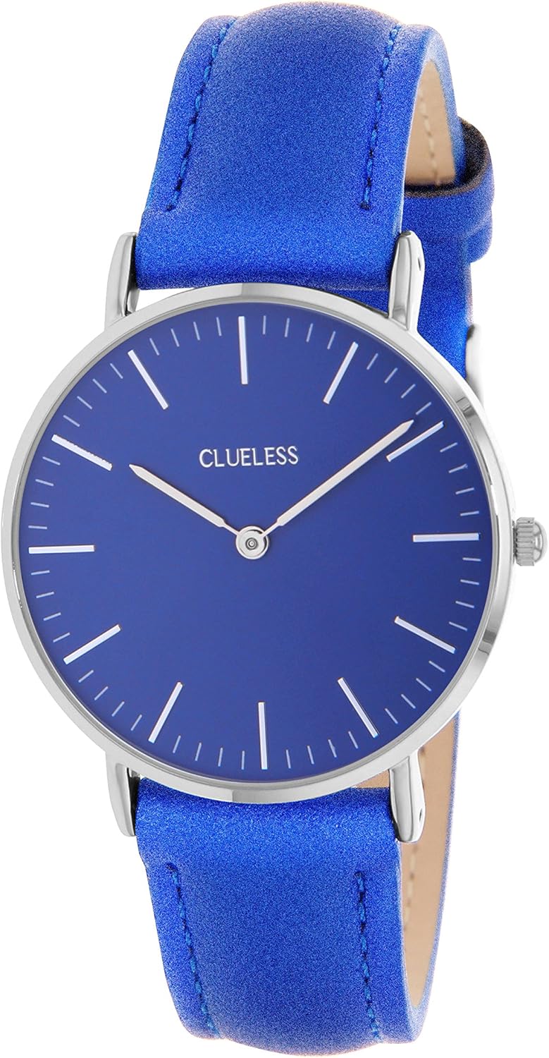 Lucardi Clue Less Clue Less Horloge Met Blauwe Leren Ladies Braided