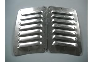 RodLouvers Pair of Angled Aluminum 5” 7 Louver Hood Panels (Bolt-On) Kit