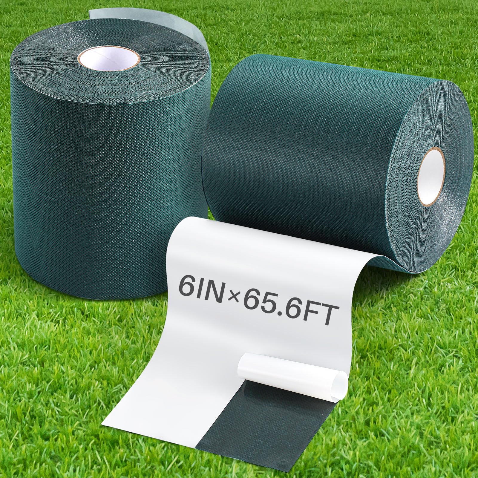 Photo 1 of Gersoniel 2 Rolls 6 in x 65.6 ft Artificial Grass Turf Tape Self Adhesive Turf Seam Tape for Artificial Lawn Carpet Jointing, Indoor Outdoor Rug, Pet Grass Mat Connecting