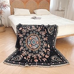 Shesyuki Boho Throw Blanket Reversible Cotton