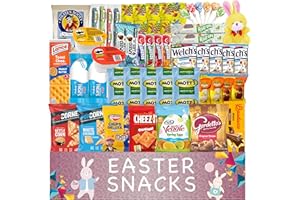 JUMBO JUMBLE Easter Snack Box College Care Package (50 Count) Easter Theme Gift Basket Snacks Variety Pack Assortment Boyfriend Girlfriend Kids Adults Men Women Student Office Colleague
