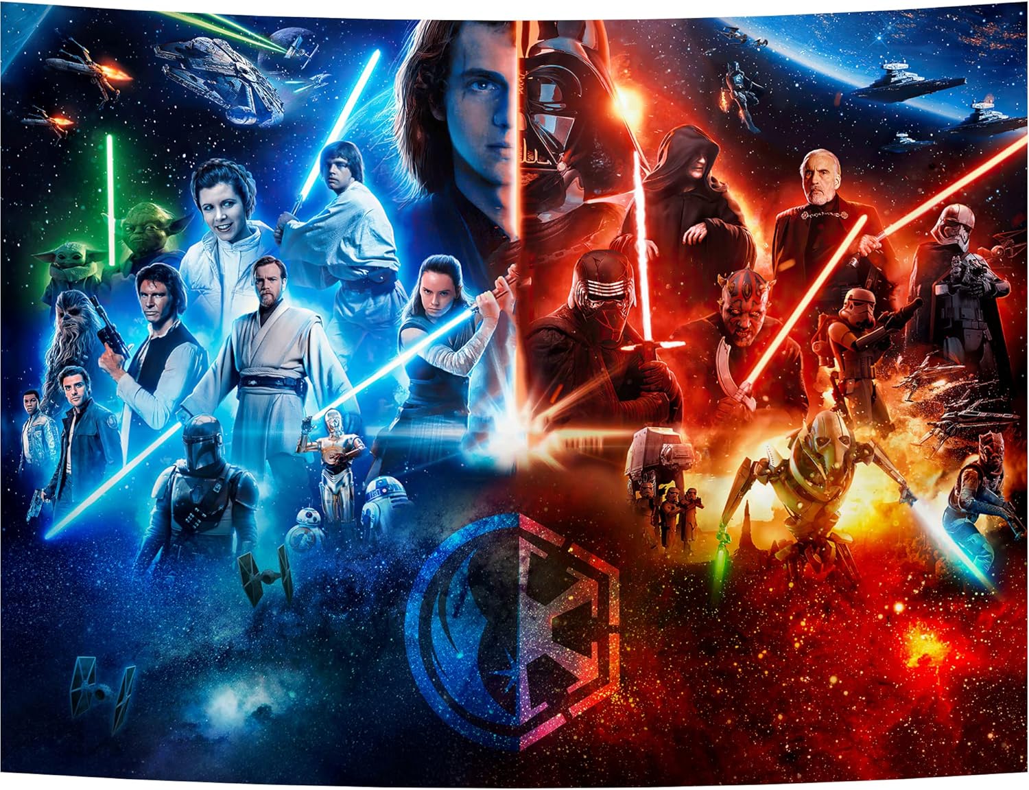 Tapestries - JUMANT Star Wars Gifts Tapestry Backdrop Wall Art Bedroom, Room Décor, 78.7x59 In