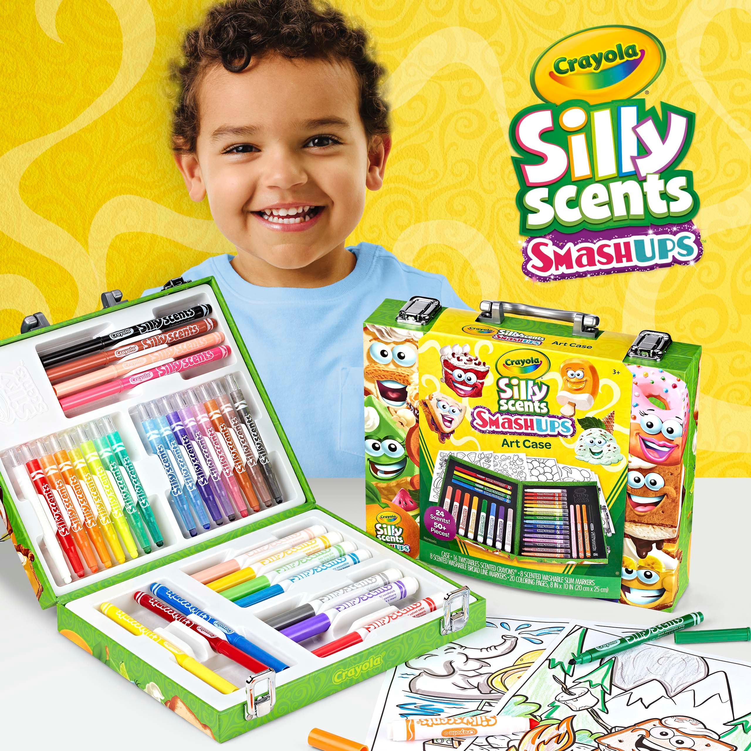 Crayola Silly Scents Mini Inspiration Art Case, Scented Crayons & Markers Set, Art Kit for Kids, Coloring Supplies, Travel Gifts for Kids, Ages 4+