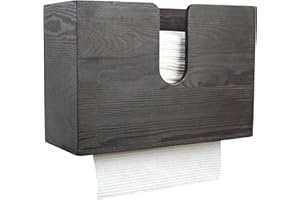 PENGKE Retro Wood Paper Towel Dispenser,Wall Mount and Countertop Multifold Paper Towel Holder,C-Fold, Zfold,Tri fold Hand Towel Holder for Bathroom and Kitchen,Brown