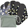 wegreeco Reusable Menstrual Pads for Women - Reusable Sanitary Pads | Reusable Panty Liners | Soft Cloth Menstrual Pads - 5 Pack, 1 Cloth Wet Bag (M, Bee & Bloom)