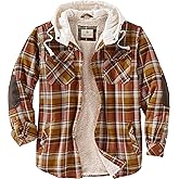 Legendary Whitetails Men's Hooded Shirt Jacket Plaid Flannel Berber Lined Polyfill Insulated