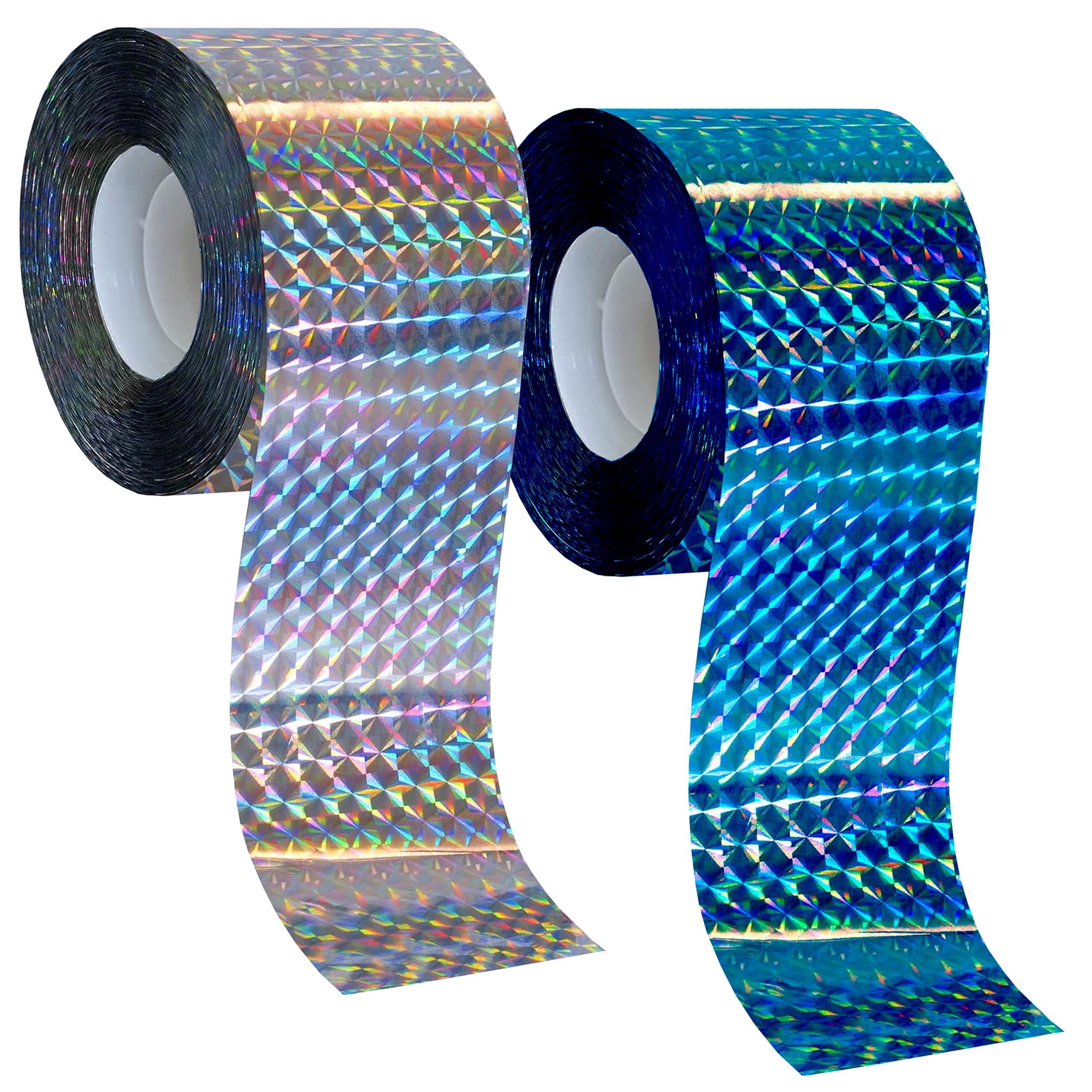 ISOTRONIC Bird Deterrent Pigeon Repellent & Wildlife Reflective Tape | Bird Repellent Wild Repellent | Effective Protection Against Pigeons, Geese, Woodpeckers | Set of 2 Rolls of 38 m Each in Silver