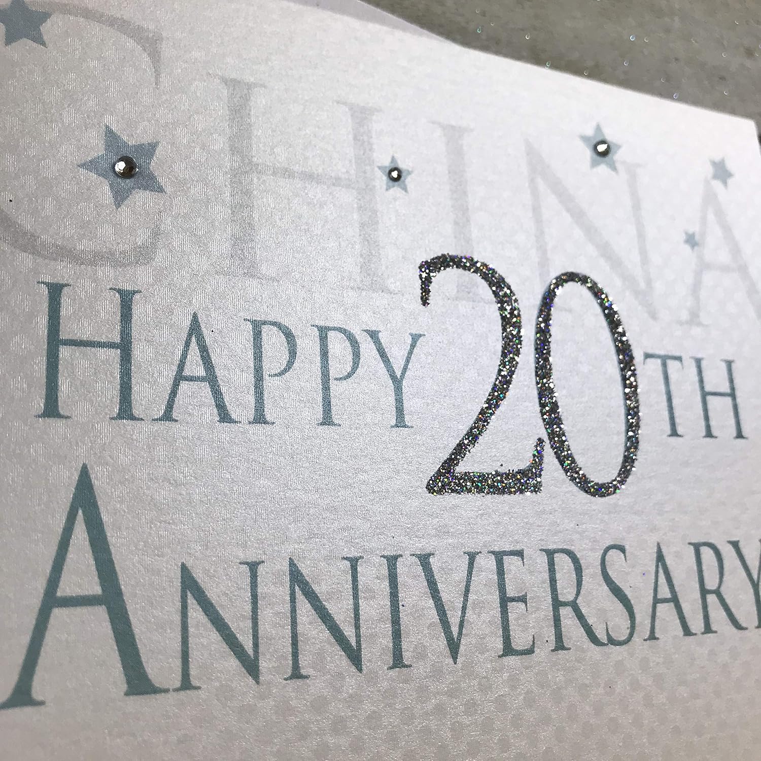 white cotton cards China Happy 20th Love On A Special Day, Handmade Anniversary Card (Code AW20), 16x16xm - Image 4