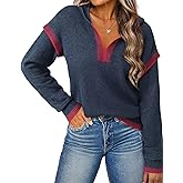 VALOLIA Sweaters for Women Fall Long Sleeve V Neck Casual Pullover 2025 Winter Trendy Knit Hoodies