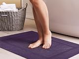 Utopia Towels Bath Mats 53 x 86 cm 100% Ring Spun Cotton Plum Pack of 2 view 5