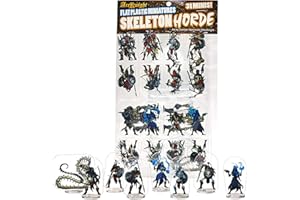Arcknight Flat Plastic Miniatures: Skeletons HORDE; 31 Unique Undead-Themed Enemy Minis for DND 5e and Pathfinder; Affordable, Skinny Figurines for Dungeons and Dragons and other Tabletop RPG games