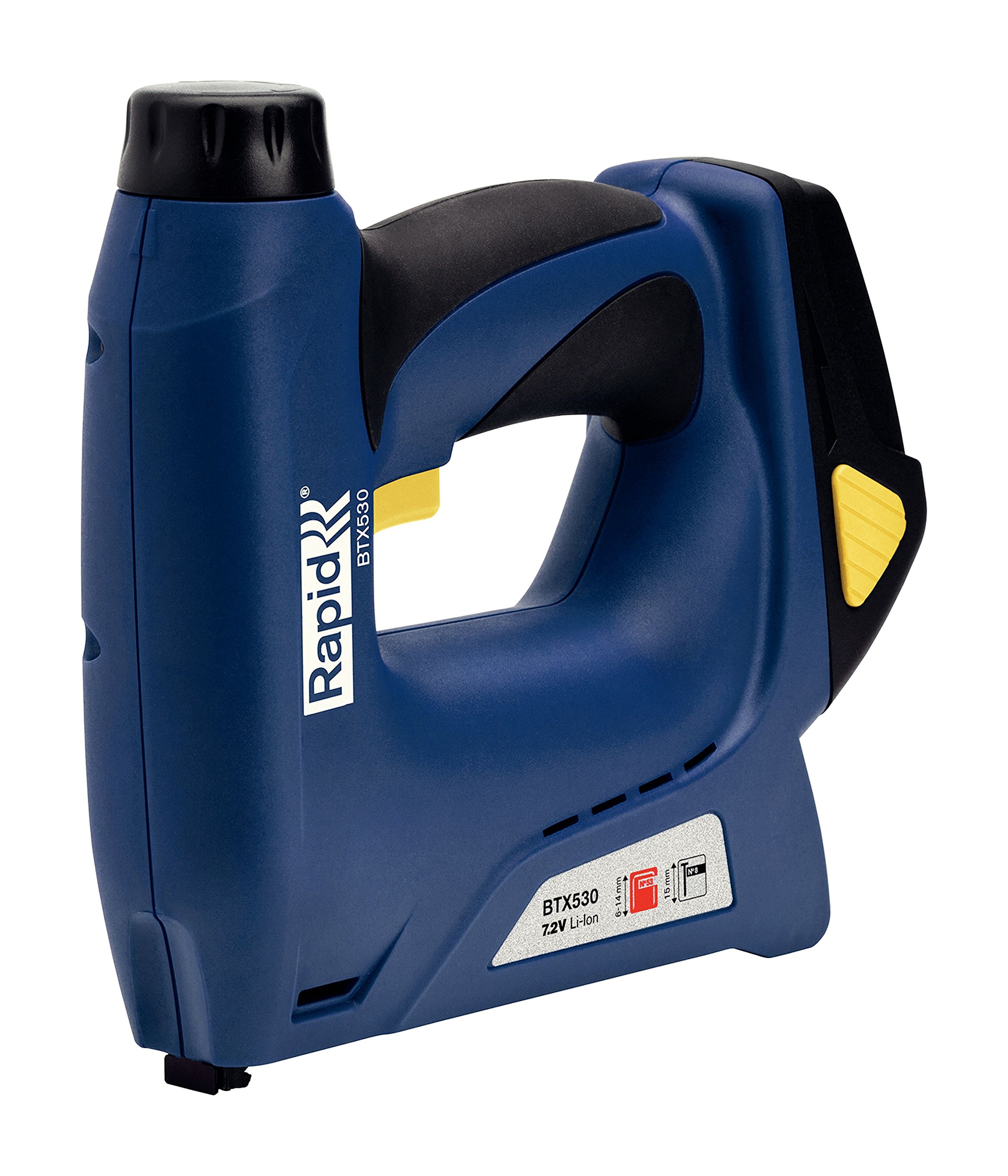 Rapid Electric Staple Gun BTX530 for No. 53 Staples and No. 8 Brads, Cordless Staple Gun with 1300 Shots per Charge, Adjustable Power, for Upholstery and Textile, With Battery and Charger (5000128)
