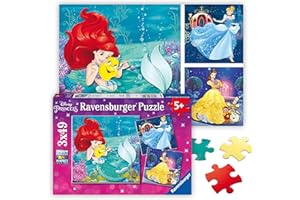 Ravensburger Disney Princess: Princesses Adventure 3 x 49 Piece Jigsaw Puzzle Set for Kids - Every Piece is Unique, Pieces Fi