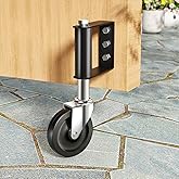 Ronlap Gate Wheels for Wooden Gate, Gate Caster Wheel Spring Loaded for Metal Tube Swing Gate Fence Gate Wheel for Gates Heavy Duty Outdoor Farm Vinyl Wood Gate Rollers, 220 Lbs, 4 Inches, Black