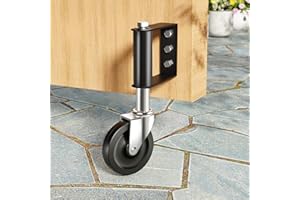 Ronlap Gate Wheels for Wooden Gate, Gate Caster Wheel Spring Loaded for Metal Tube Swing Gate Fence Gate Wheel for Gates Heavy Duty Outdoor Farm Vinyl Wood Gate Rollers, 220 Lbs, 4 Inches, Black