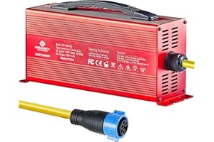 Croliumcx 48volt 15amp Aluminum Profile Golf cart Battery Charger with Round Hole Adapter Ability to Match Multiple Models of Charging Guns for 48V15A Golf carts