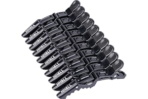 HH&LL Hair Clips for Women – Wide Teeth & Double-Hinged Design – Alligator Styling Sectioning Clips of Professional Hair Salon Quality - 10Pack