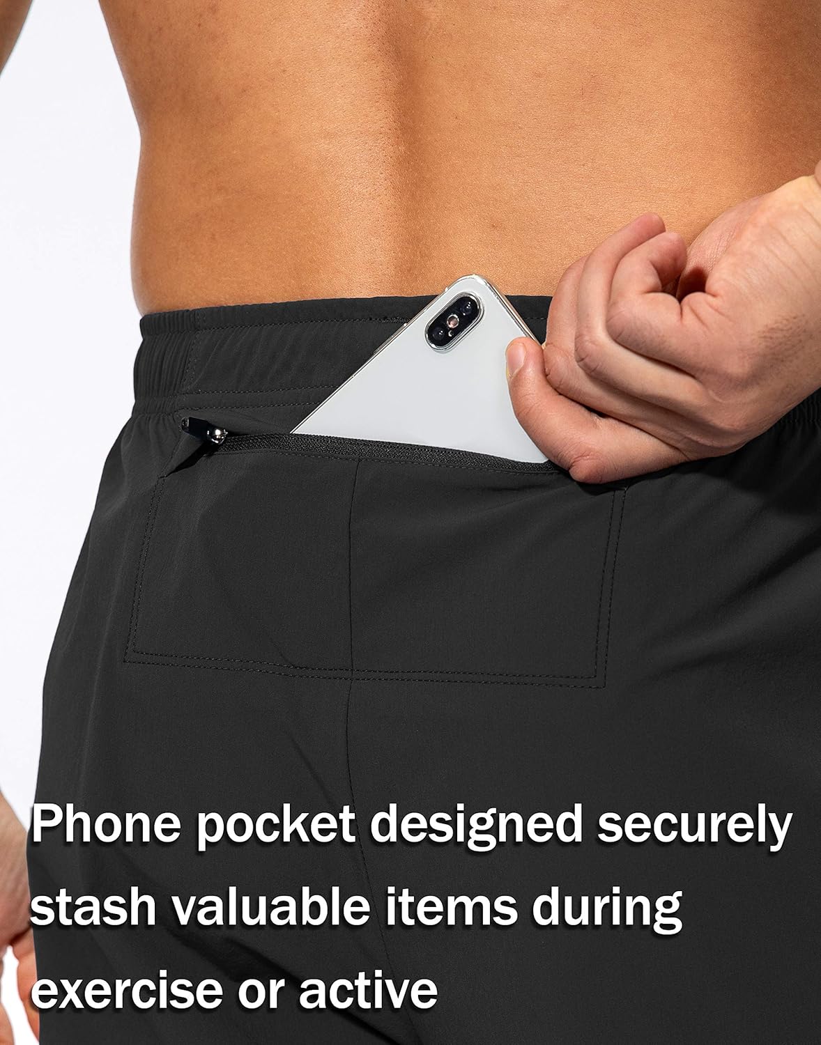 Pudolla Men's Workout Athletic Pants Elastic Waist Jogging Running Pants for Men with Zipper Pockets: Clothing