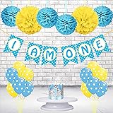 Untumble Baby Boy Cake Smash Decorations | Blue Cake Smash Theme Baby Boy | Smash Cake Decorations for 1st Birthday | Perfect Cake Smash Photo Shoot for Boy | Cake Smash Photoshoot Props | Pack of 29