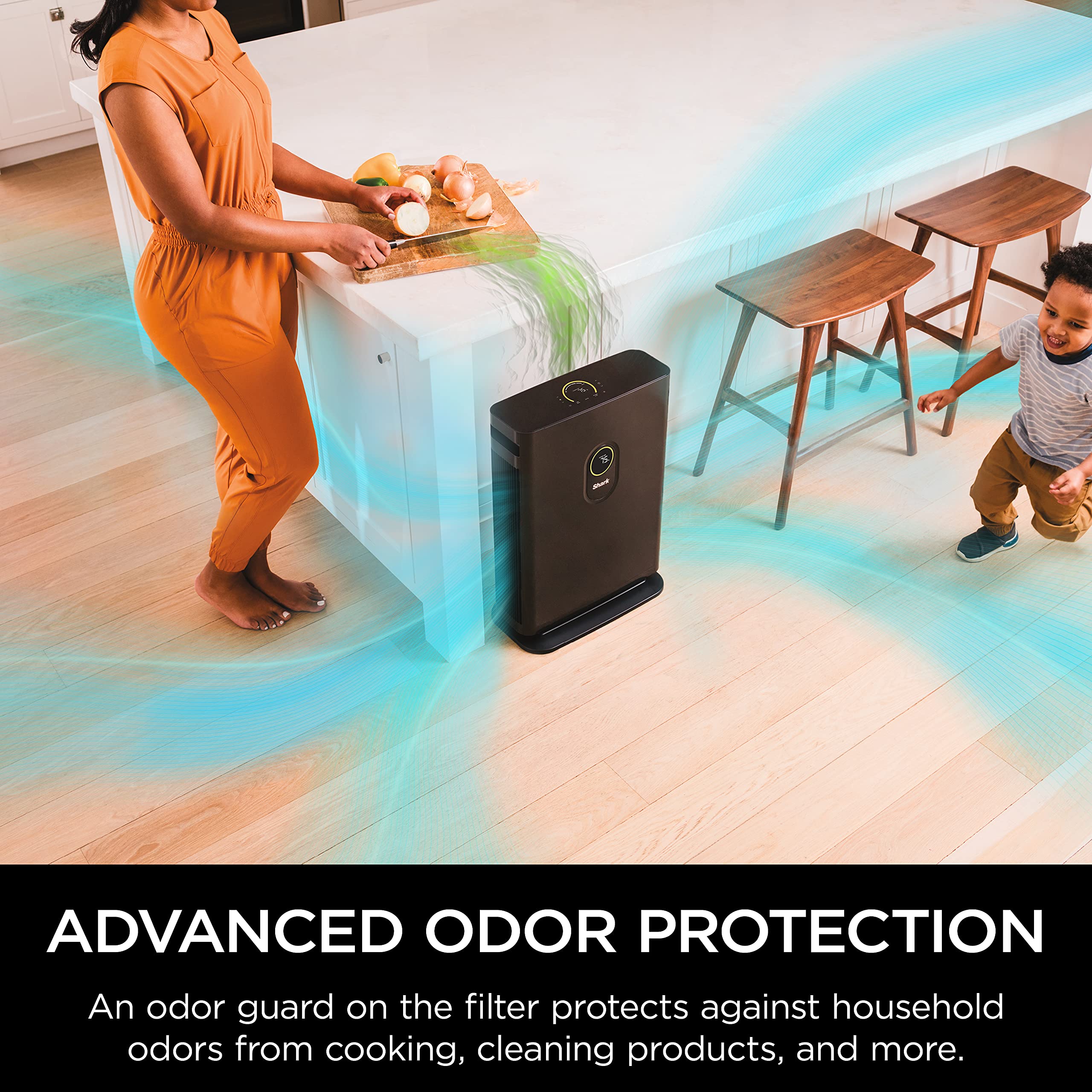 Shark 4 Fan Air Purifier for Home, Office, and Bedroom with HEPA Filter, Covers Up To 1000 Sq Ft,Removes Odors, Dust, Allergens, and Pollutants, HE402