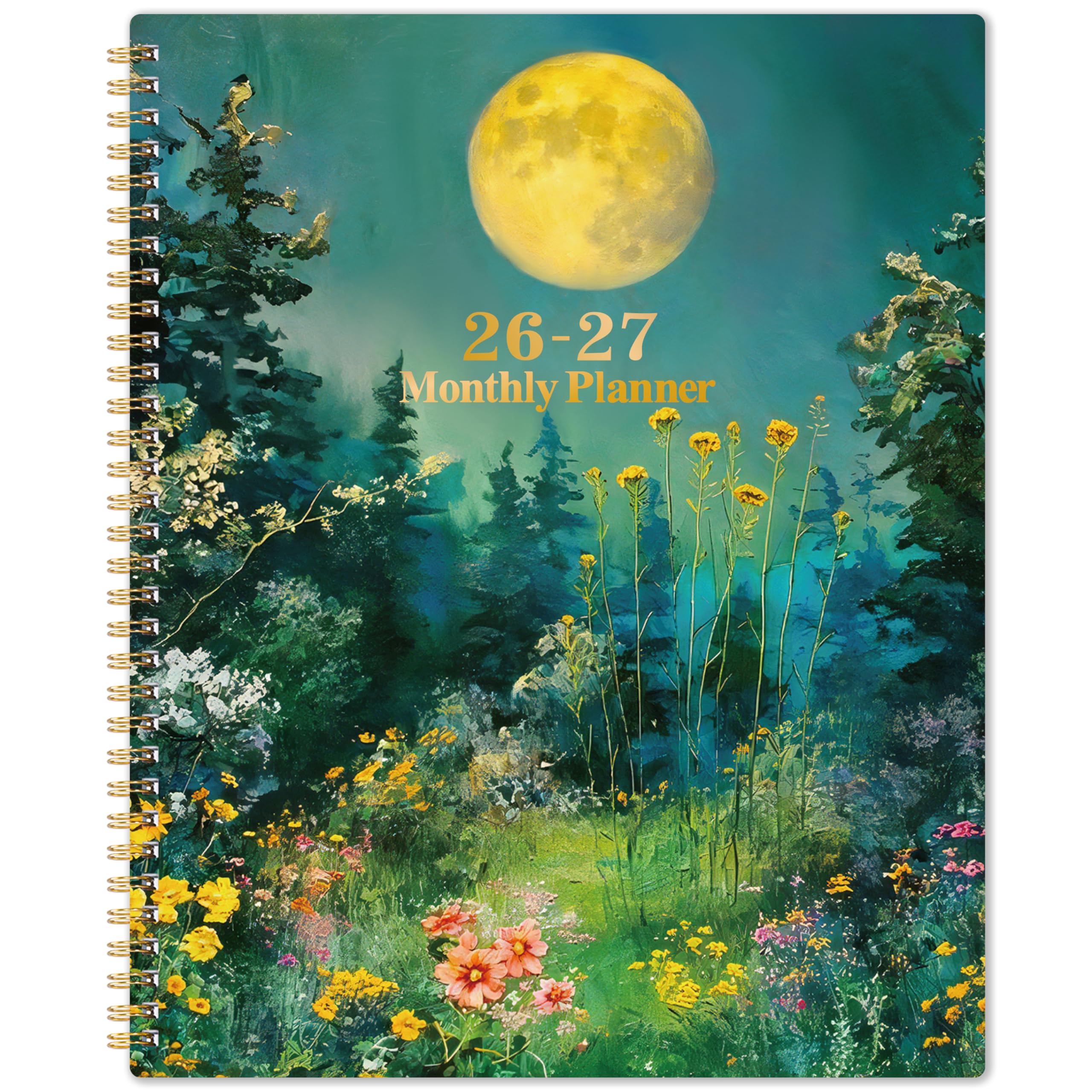 View 1 of 2026-2027 Monthly Planner - 2026-2027 Planner, Jan. 2026 - Dec. 2027, Monthly Planners 2026 with Tabs, 9" x 11", Twin-wire Binding, Back Pocket, Note Pages