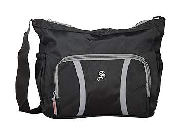 Surya Polyester 12 Liters Black Messenger Bag