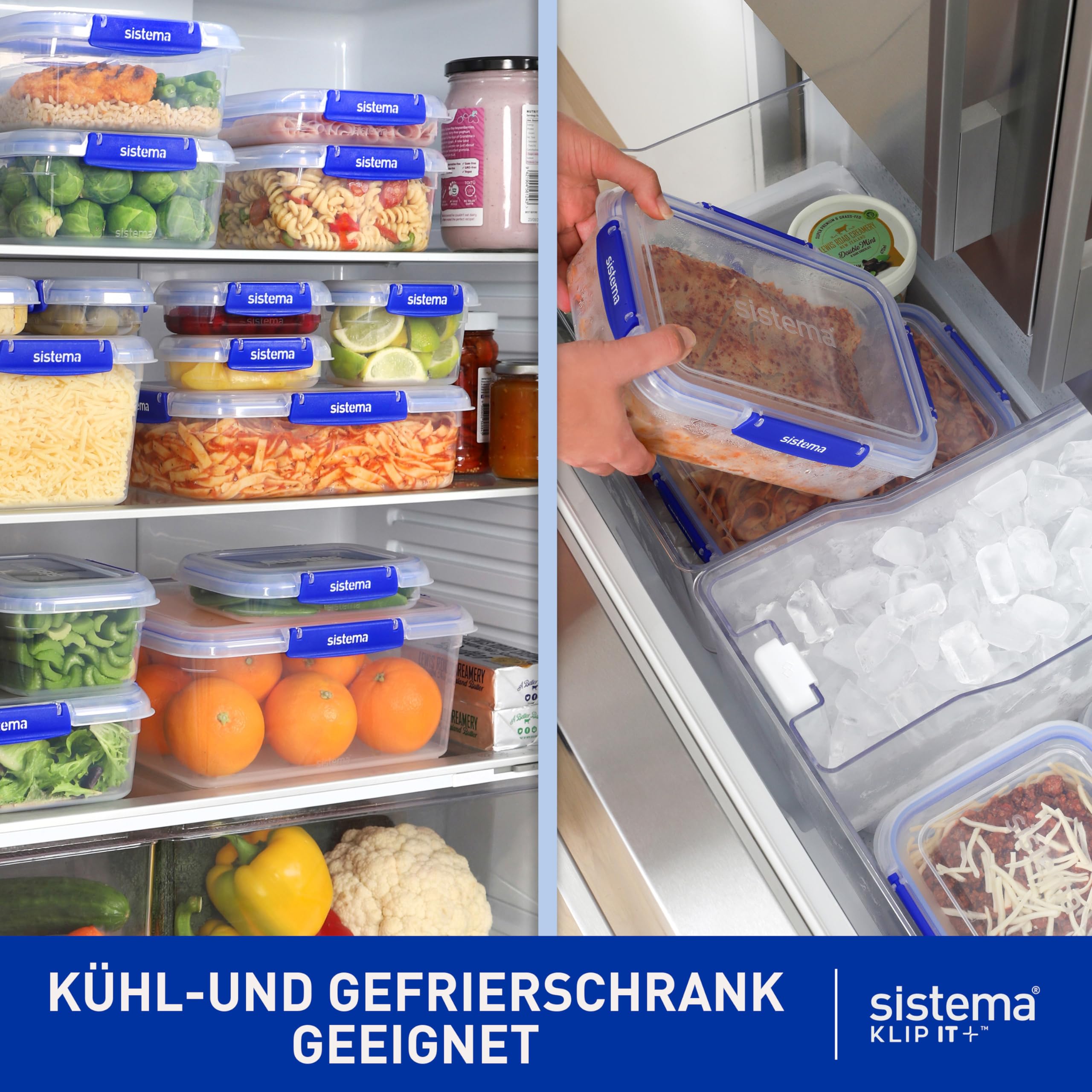 Sistema KLIP IT PLUS Frischhaltedosen-Set | 1 L | 4 luftdichte Behälter | Auslaufsicherer Verschluss | Einfache Verschlussclips | BPA-Frei 4