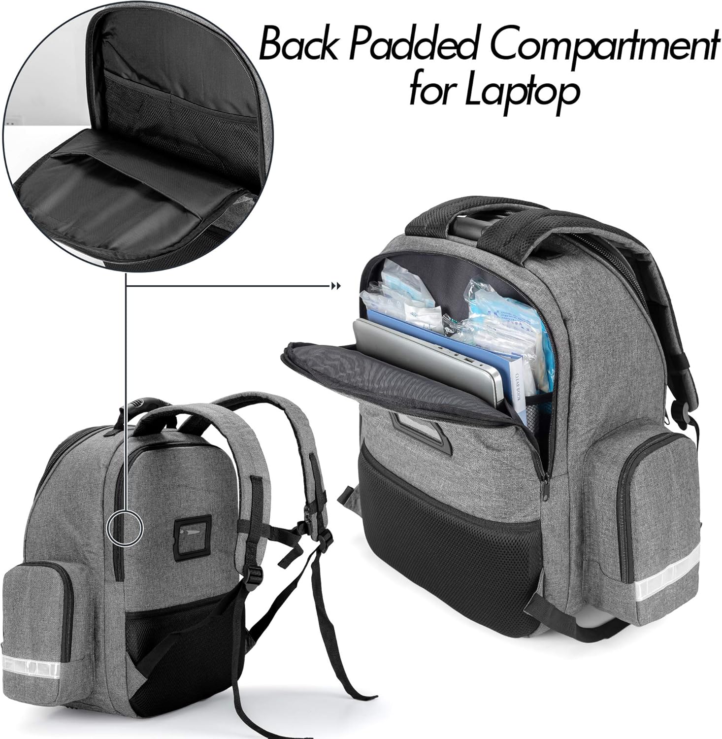 Trunab First Aid Bag Trauma Backpack Empty, Medical Emergency Kits Storage Jump Bag Pack for EMT EMS, Police, Firefighters - Image 5