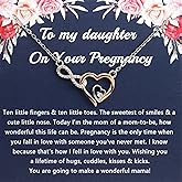 PLITI Pregnancy Gift for Daughter - Infinity Heart Necklace Congratulation Jewelry for Mom To Be