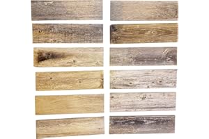 ROCKIN' WOOD Rustic Weathered Reclaimed Wood Planks for DIY Crafts, Projects and Decor (12 planks - 12" long)