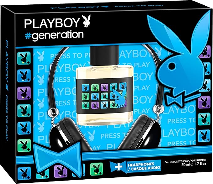 Playboy #Generation Perfume Set Hombres: 50ml Agua de Colonia y Auriculares