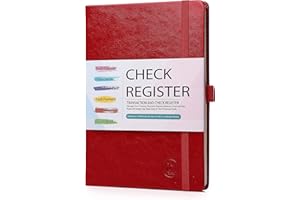 LLI CUFITE Check Register, Account Ledger Transaction Register Log Book for for Personal Checkbook Small Business, Track Payments, Deposits, Debit Card, A5 PU Hardcover with Calendars 2024