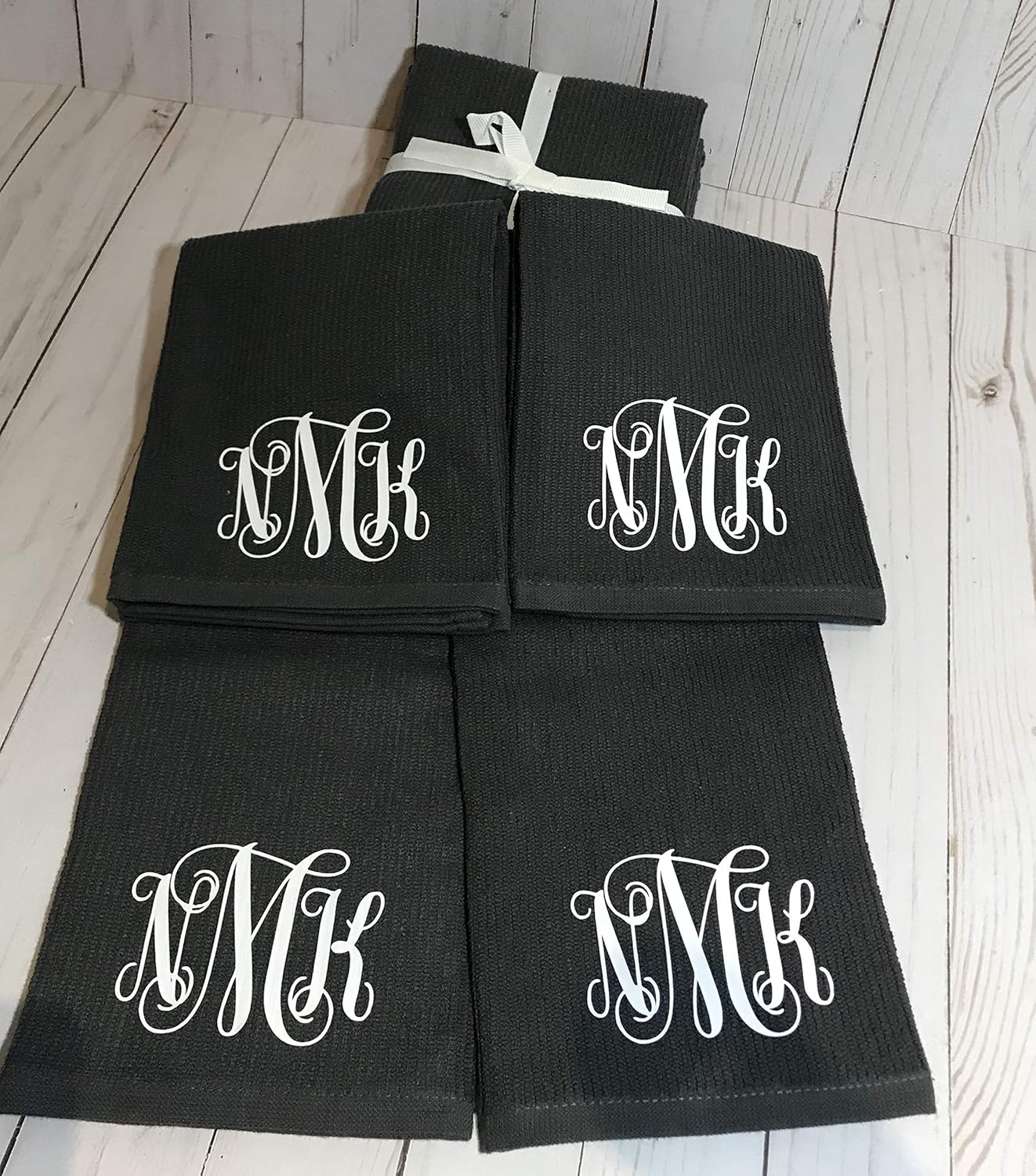Amazon Com Top Seller Set Of 4 Monogram Kitchen Towels