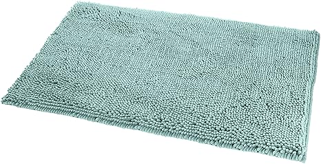 AmazonBasics - Badteppich, Hochflor, rutschfest, Mikrofaser, 53 x 86 cm, Meeresgrün